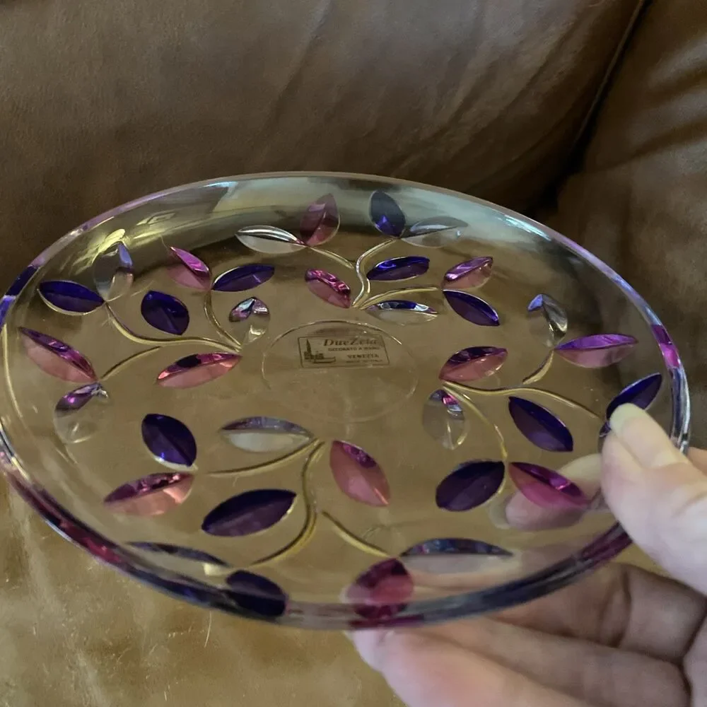 DueZeta DECORATO A MANO VENEZIA MADE IN ITALY Tree of Life Murano Glass Plate